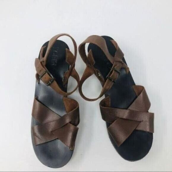 Kork Ease Ava womans Wedge Leather Sandals US9 EU41 B4 brown BoxP - Picture 7 of 8